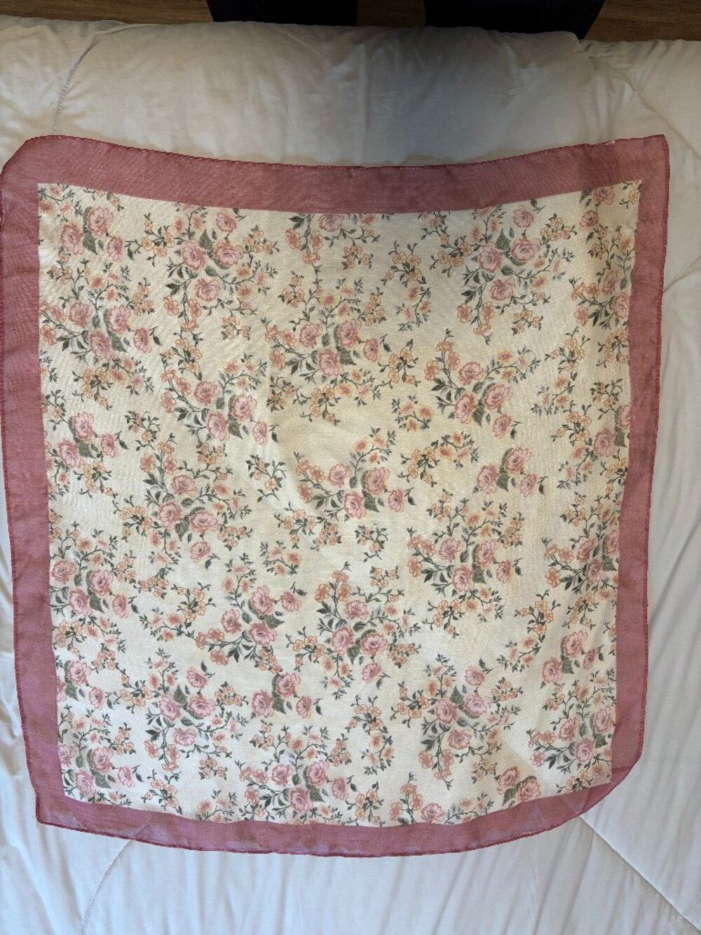 Floral Square Cottage-core Scarf - Picture 2 of 3